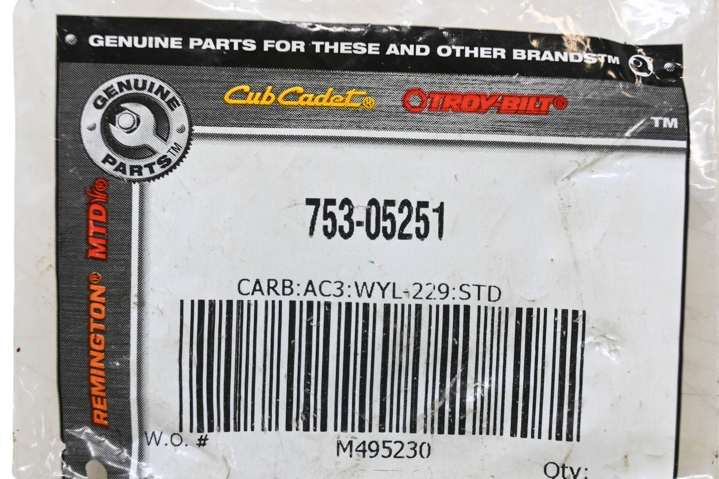 Cub Cadet 753-05251 Carburetor Kit NOS