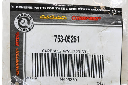 Cub Cadet 753-05251 Carburetor Kit NOS