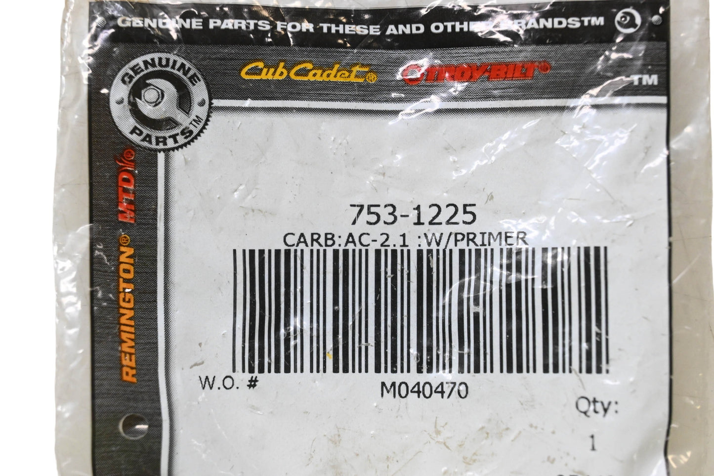 Cub Cadet 753-1225 Carburetor & Primer NOS