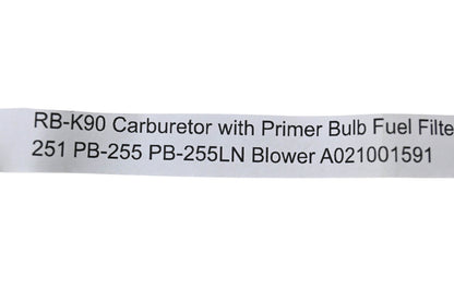 Zama RB-K90, A021001591 Carburetor & Primer Bulb NOS