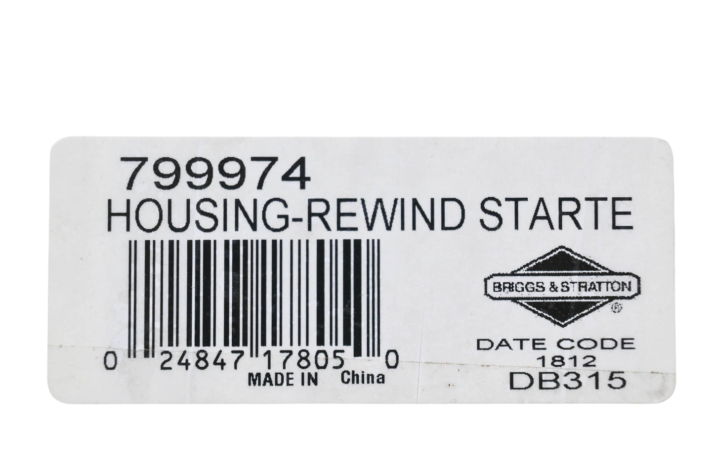 New OEM Briggs & Stratton 799974 Rewind Starter Housing NOS