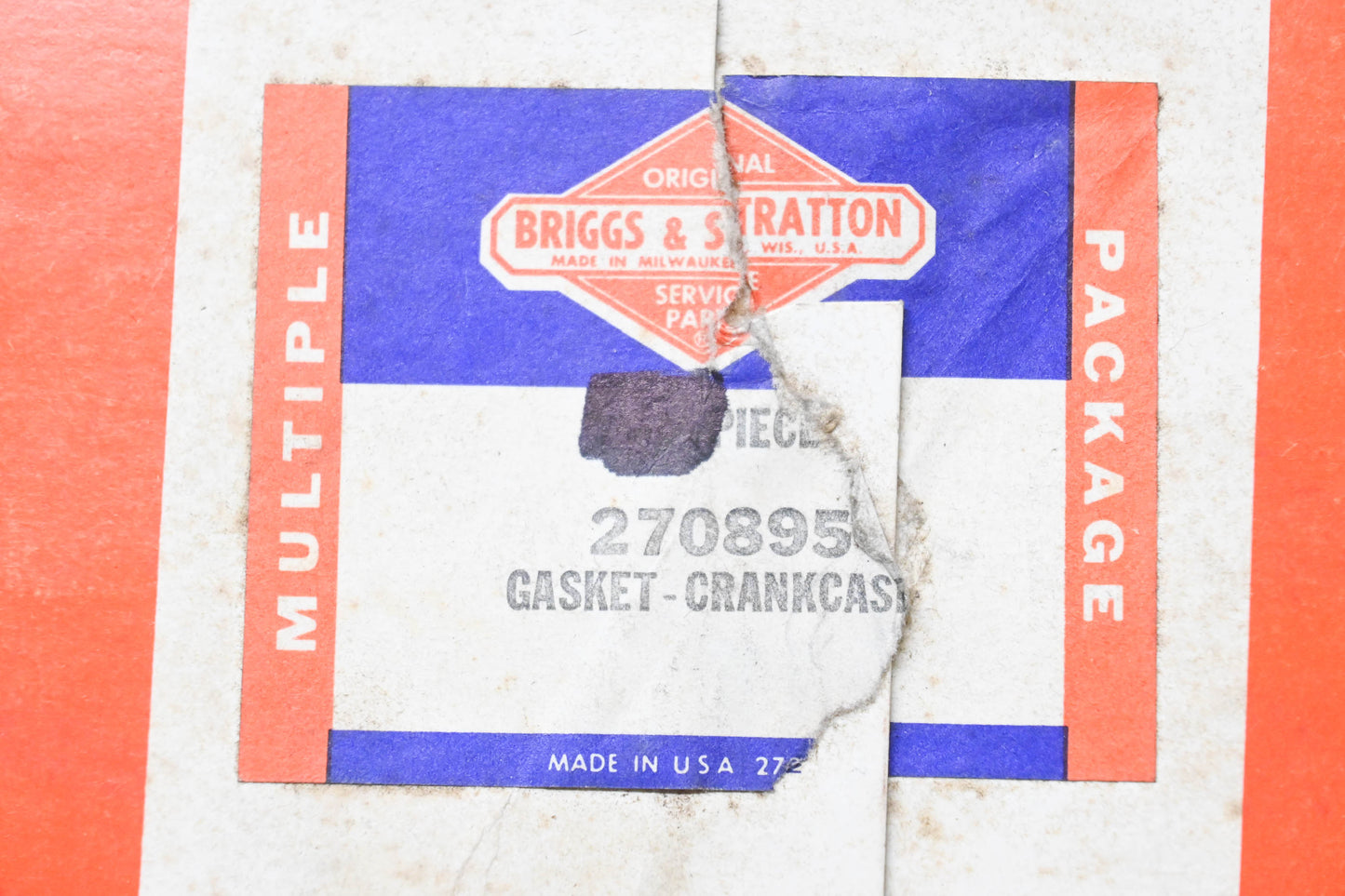 New OEM Briggs & Stratton 270895 Gasket NOS
