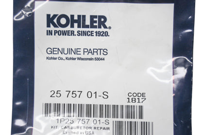 Kohler 25 757 01-S Carburetor Repair Kit NOS