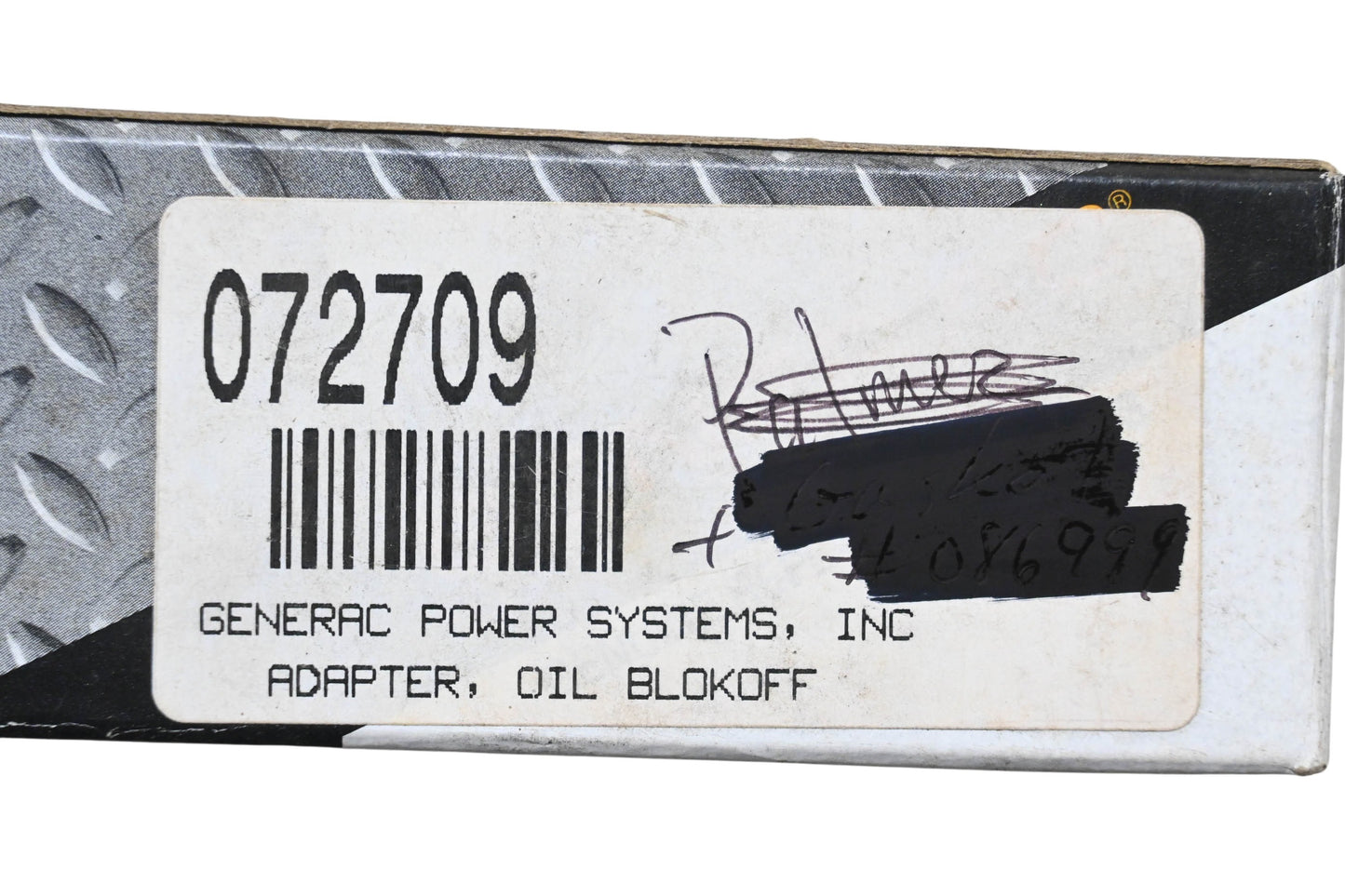 Generac 072709 Oil Blokoff Adapter NOS