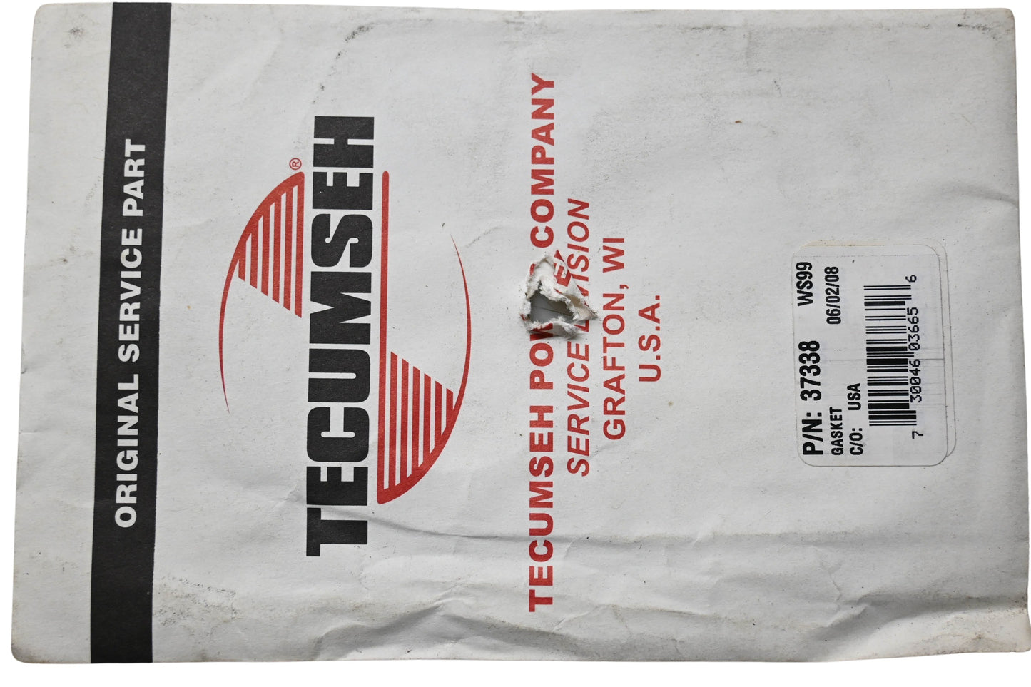 New OEM Tecumseh 37338 Gasket NOS