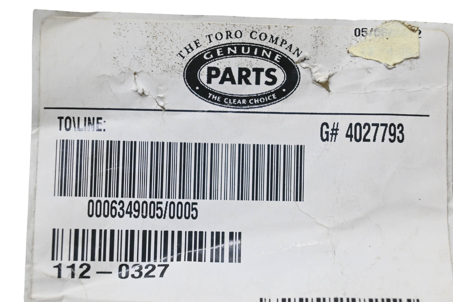 Toro 112-0327 Deck Adjustment Gear NOS
