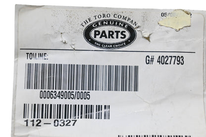 Toro 112-0327 Deck Adjustment Gear NOS