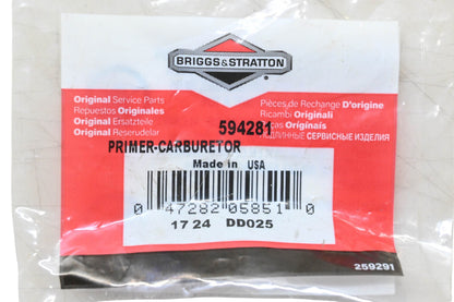 New OEM Briggs & Stratton 594281 Carburetor Primer NOS
