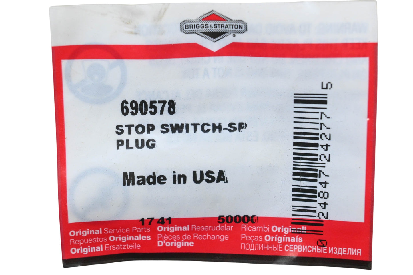 New OEM Briggs & Stratton 690578 Spark Plug Stop Switch NOS
