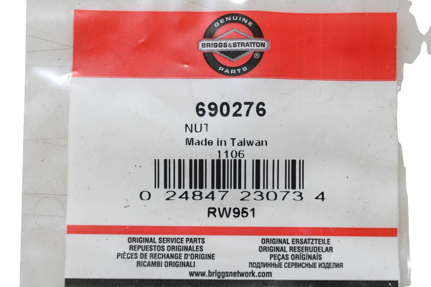 New OEM Briggs & Stratton 690276 Nut NOS