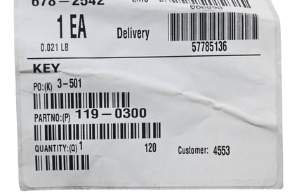 Toro 119-0300 Key NOS