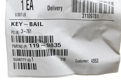 Toro 119-9835 Bail Key NOS