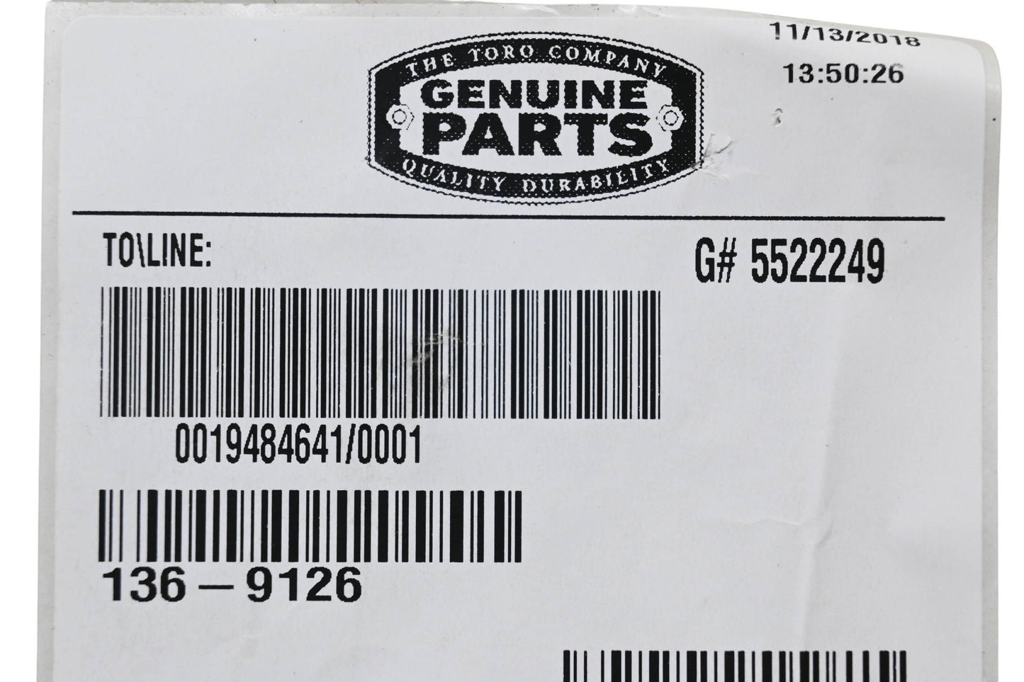 Toro 136-9126 Battery Charger 12V NOS