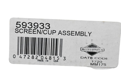New OEM Briggs & Stratton 593933 Screen Cup Assembly NOS
