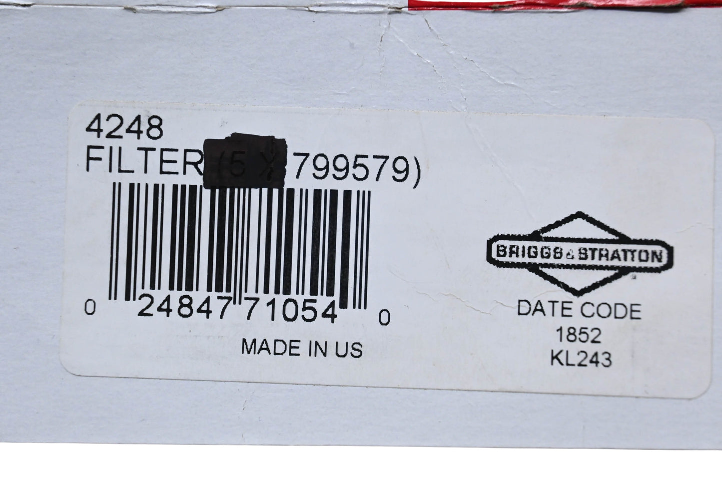 New OEM Briggs & Stratton 799579 Air Cleaner Foam Filter NOS