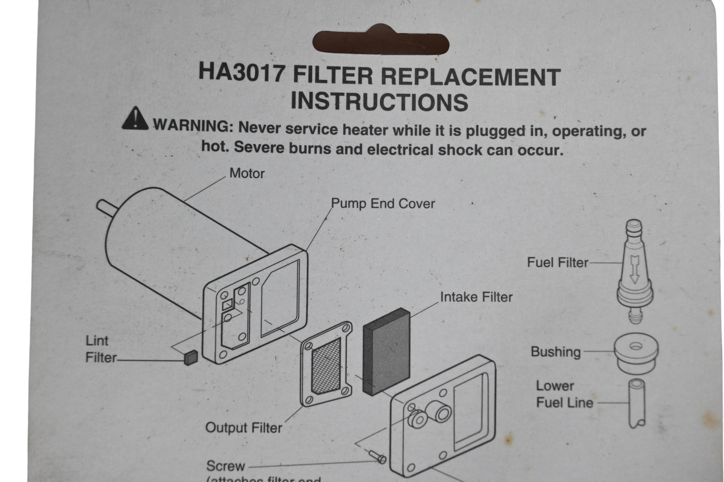 Desa HA3017 Portable Forced Air Heater Filter Kit NOS