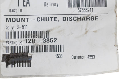 Toro 120-3852 Discharge Chute Mount NOS