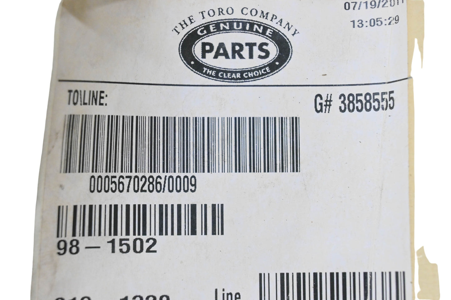 Toro 98-1502 Belt Cover NOS