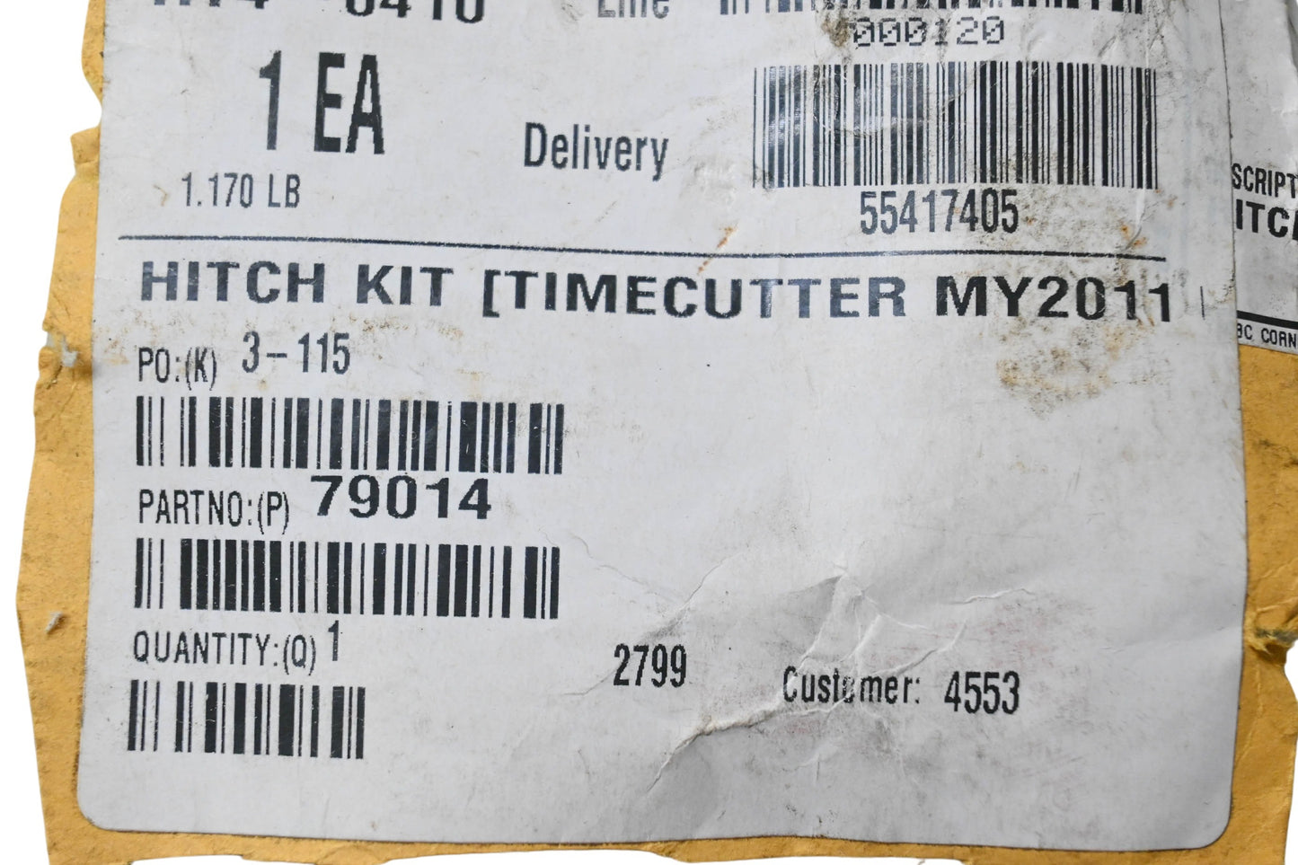 Toro 79014 Hitch Kit NOS