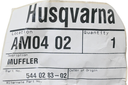 New OEM Husqvarna 544 02 83-02, 544028302 Muffler NOS