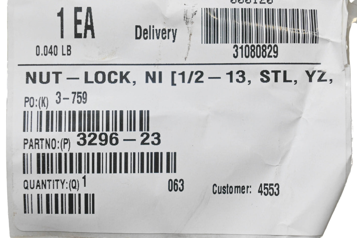 Toro 3296-23 Lock Nut NOS