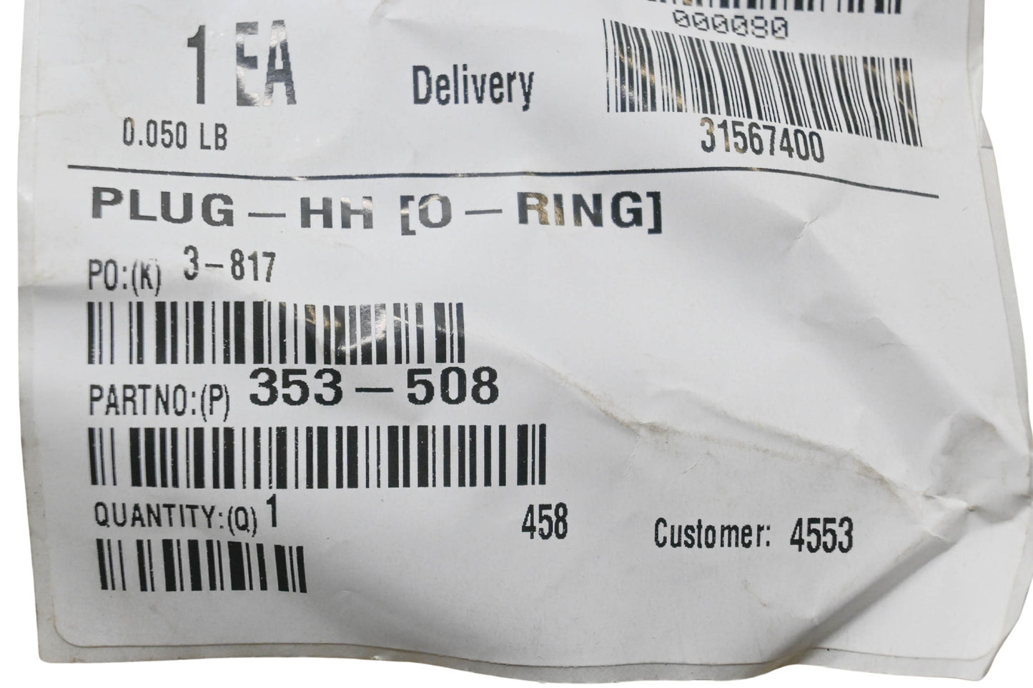 Toro 353-508 Hex Head Plug NOS