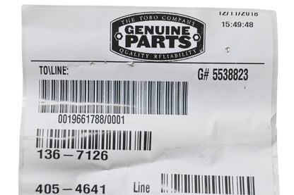 Toro 136-7126 Clutch Cable Adjuster NOS