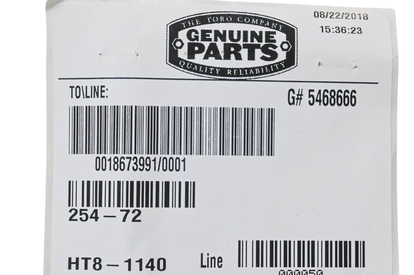 Toro 254-72 Tapered Bearing Cup NOS