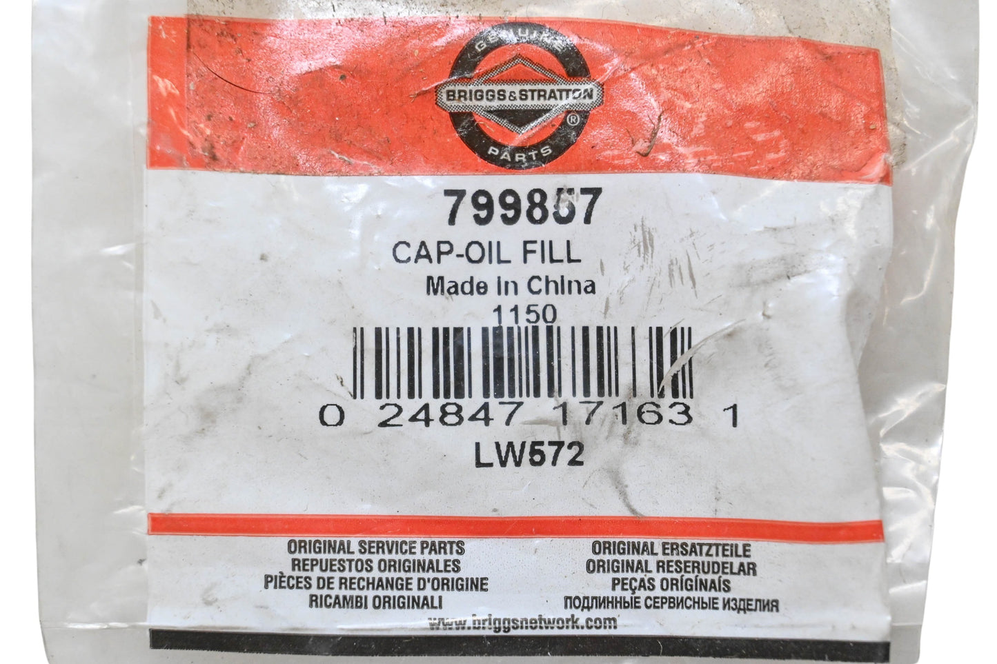 New OEM Briggs & Stratton 799857 Oil Fill Cap NOS