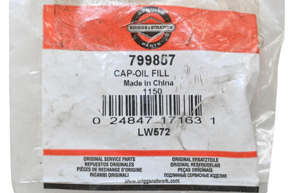 New OEM Briggs & Stratton 799857 Oil Fill Cap NOS