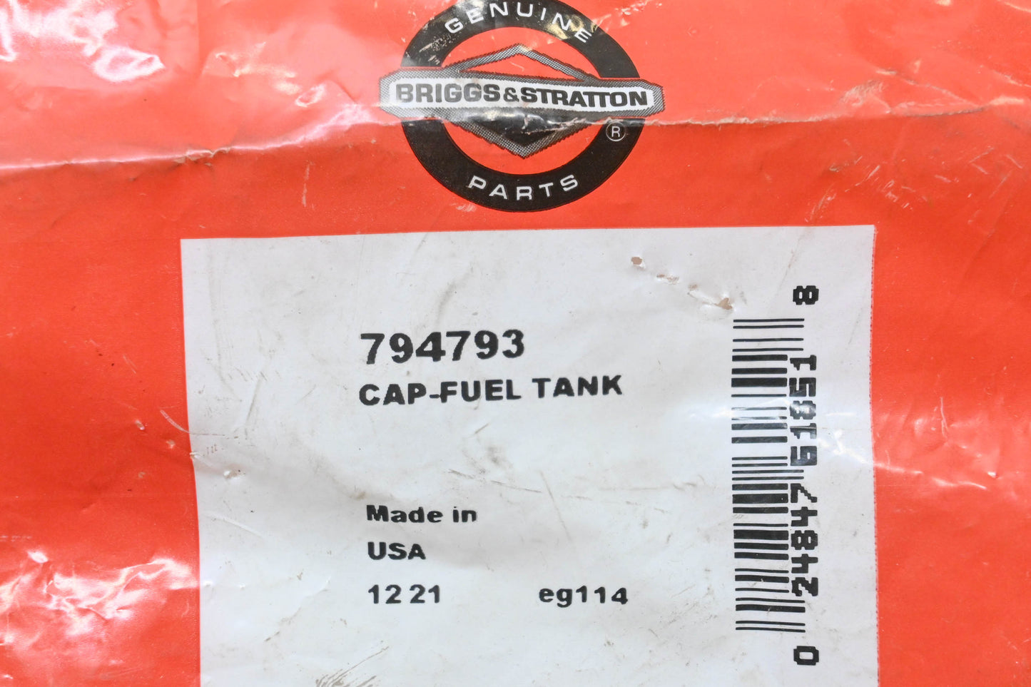 New OEM Briggs & Stratton 794793 Fuel Tank Cap NOS