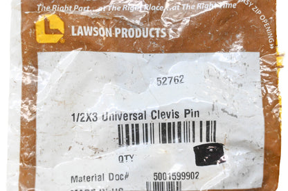 Lawson Products 52762 Universal Clevis Pin 1/2X3 NOS