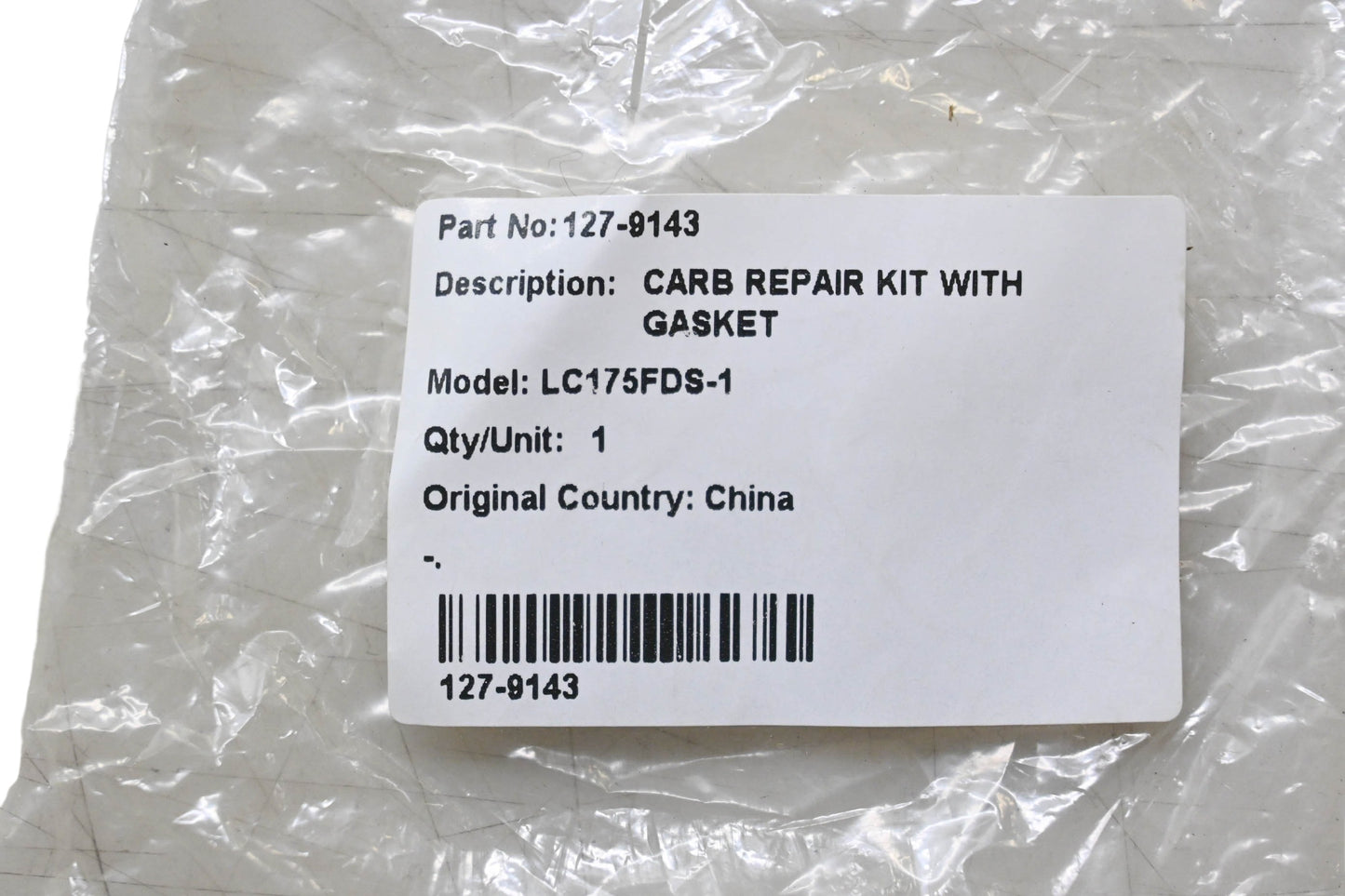 Toro 127-9143 Carburetor Repair Kit NOS