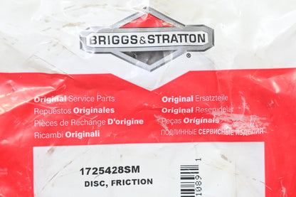 New OEM Briggs & Stratton 1725428SM Friction Disc NOS