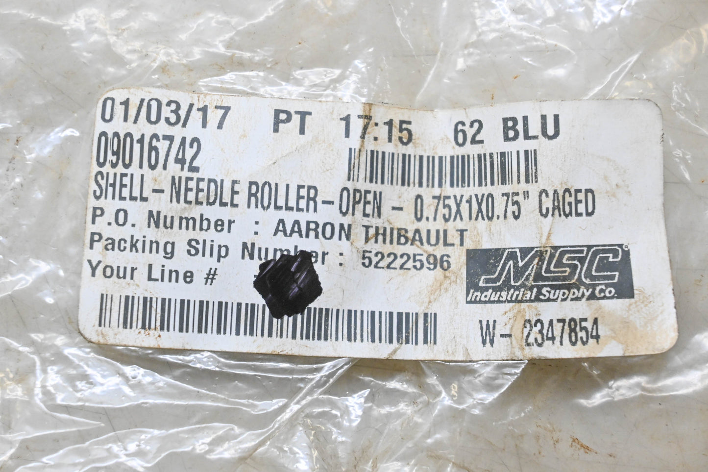 MSC 09016742 Needle Roller Bearing NOS