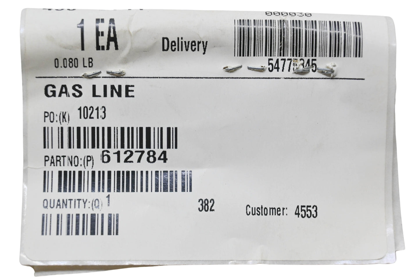 Toro 612784 Gas Line NOS