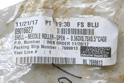 MSC 09016627 Needle Roller Bearing NOS