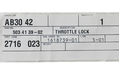 New OEM Husqvarna 503 41 39-02, 503413902 Throttle Lock NOS