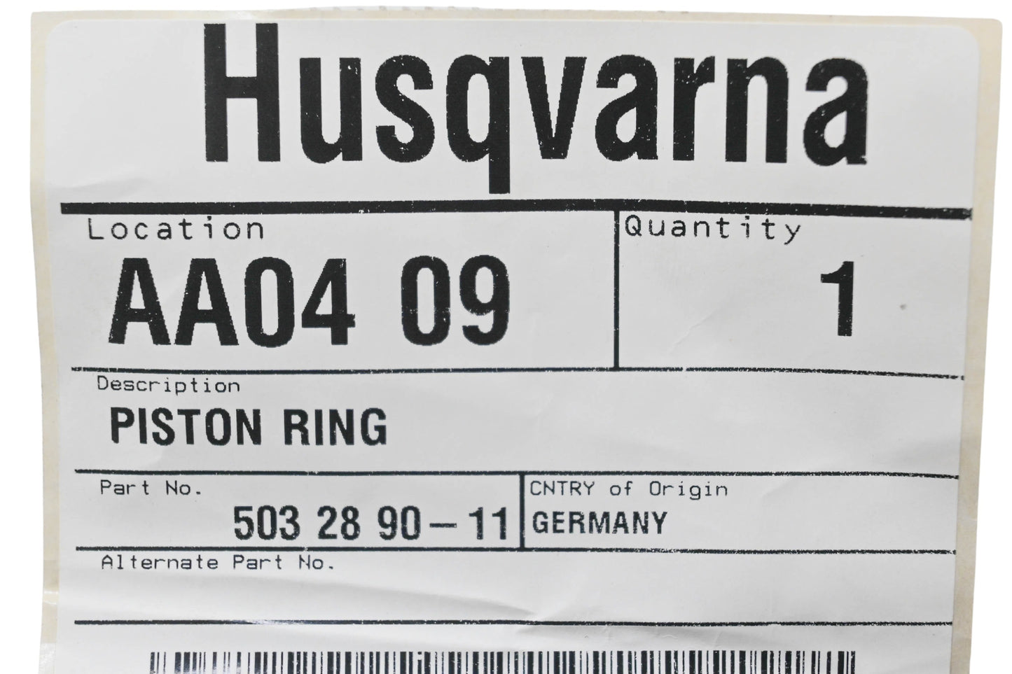 New OEM Husqvarna 503 28 90-11, 503289011 Piston Ring NOS