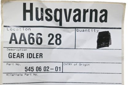 New OEM Husqvarna 545 06 02-01, 545060201 Gear Idler NOS
