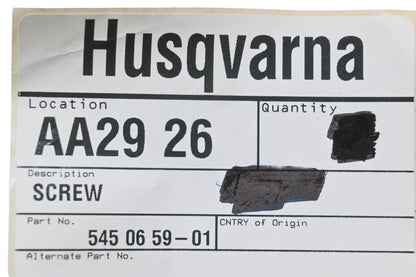New OEM Husqvarna 545 06 59-01, 545065901 Screw NOS
