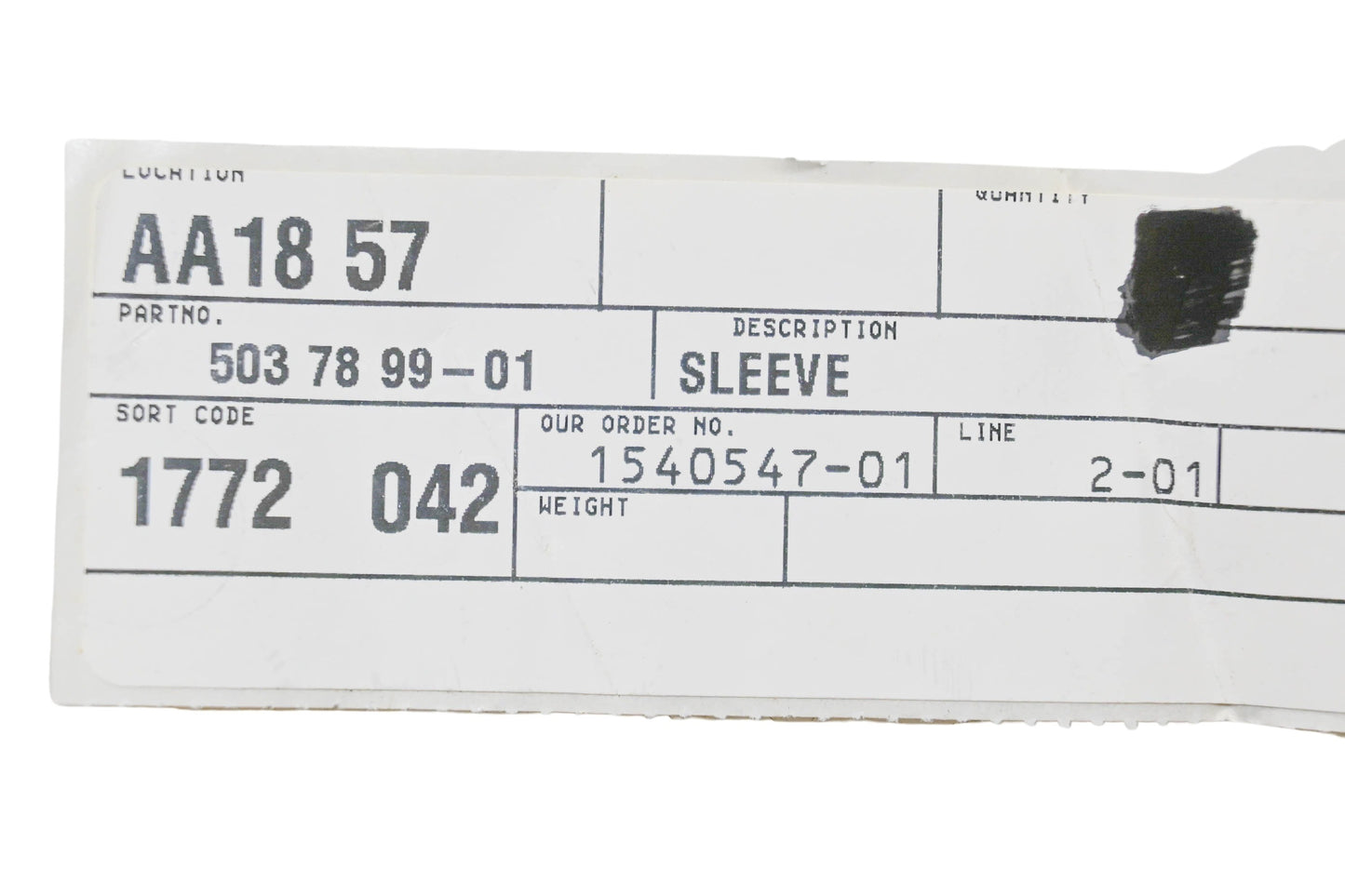 New OEM Husqvarna 503 78 99-01, 503789901 Sleeve NOS