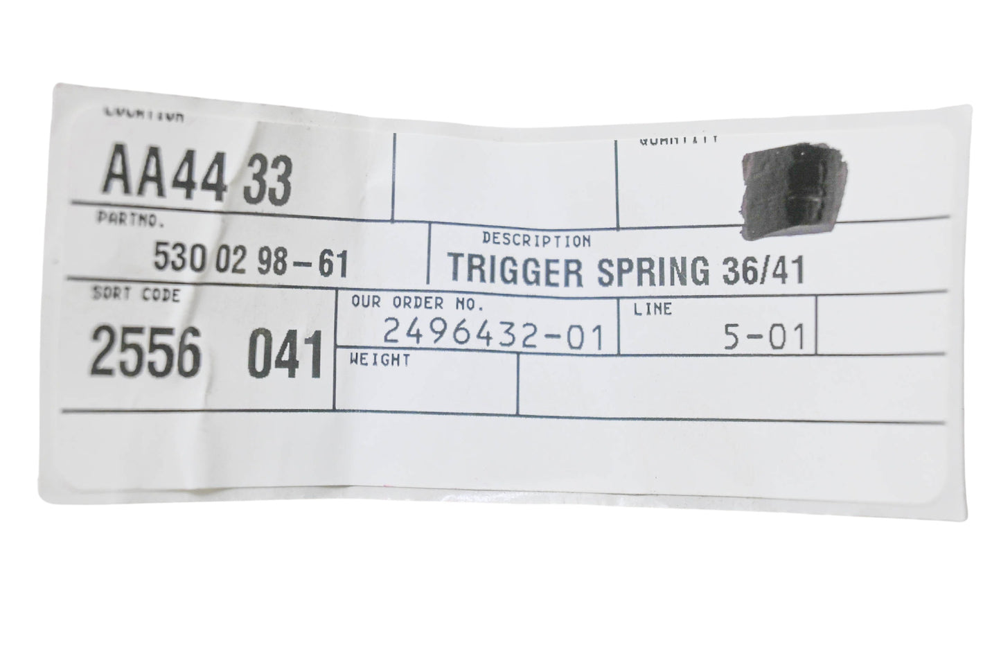 New OEM Husqvarna 530 02 98-61, 530029861 Trigger Spring NOS