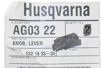 New OEM Husqvarna 532 18 33-34, 532183334 Lever Knob NOS