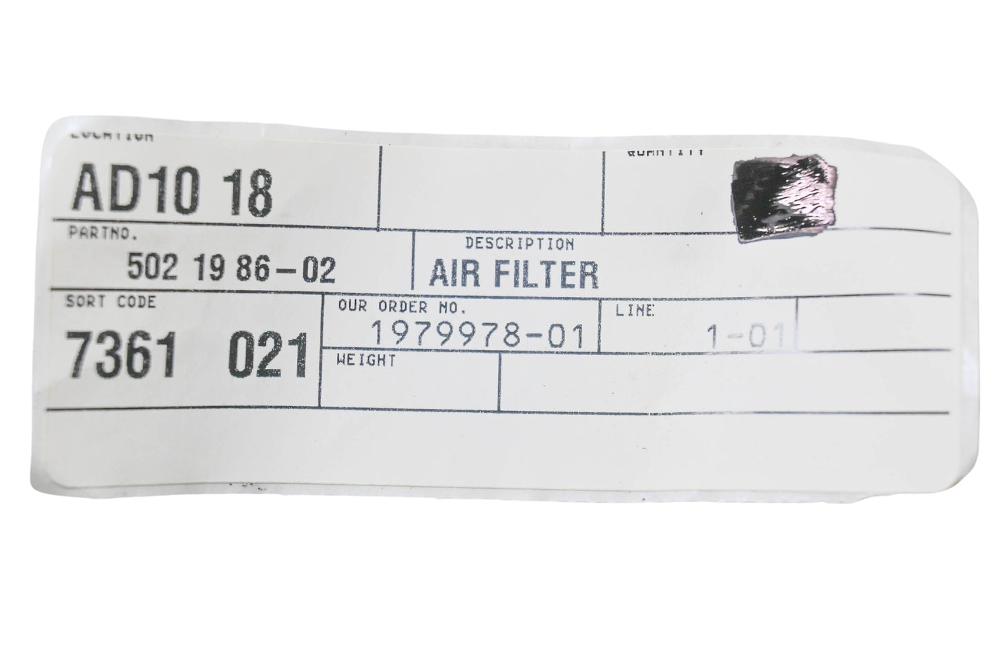 New OEM Husqvarna 502 19 86-02, 502198602 Air Filter NOS