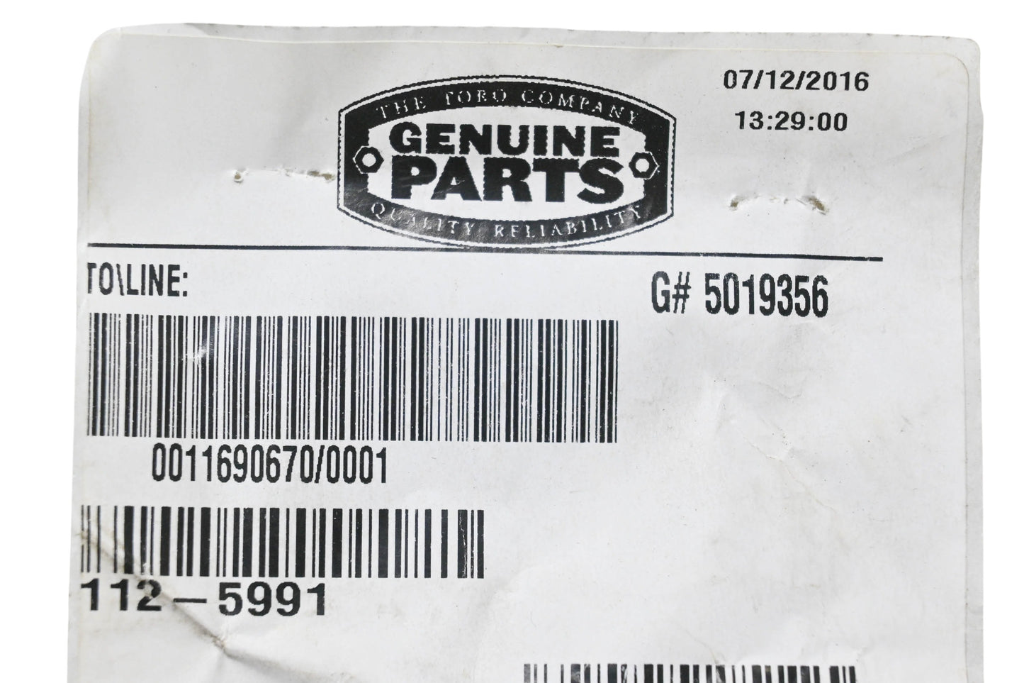 Toro 112-5991 Extension Spring NOS