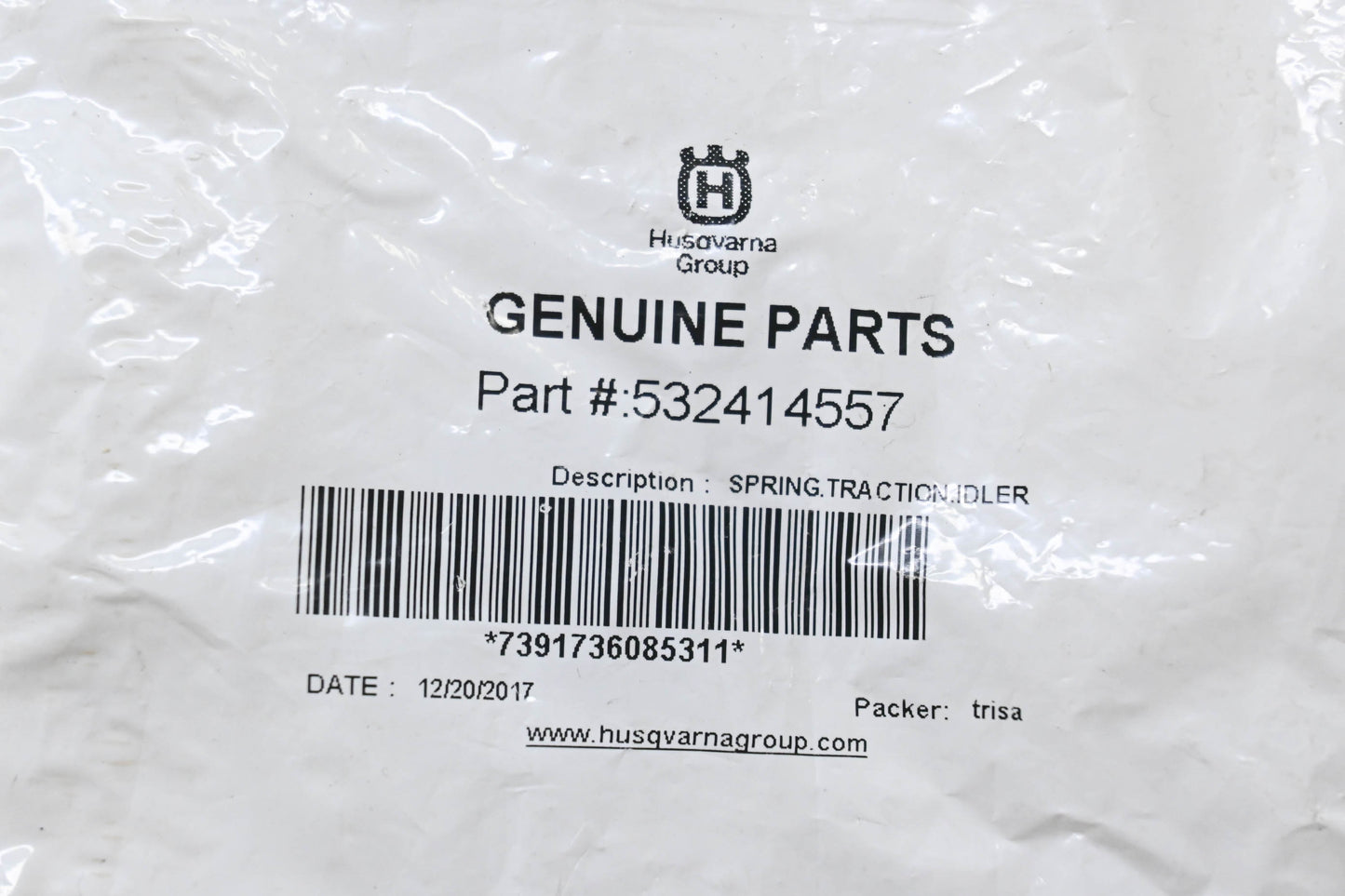New OEM Husqvarna 532414557 Idler Traction Spring NOS