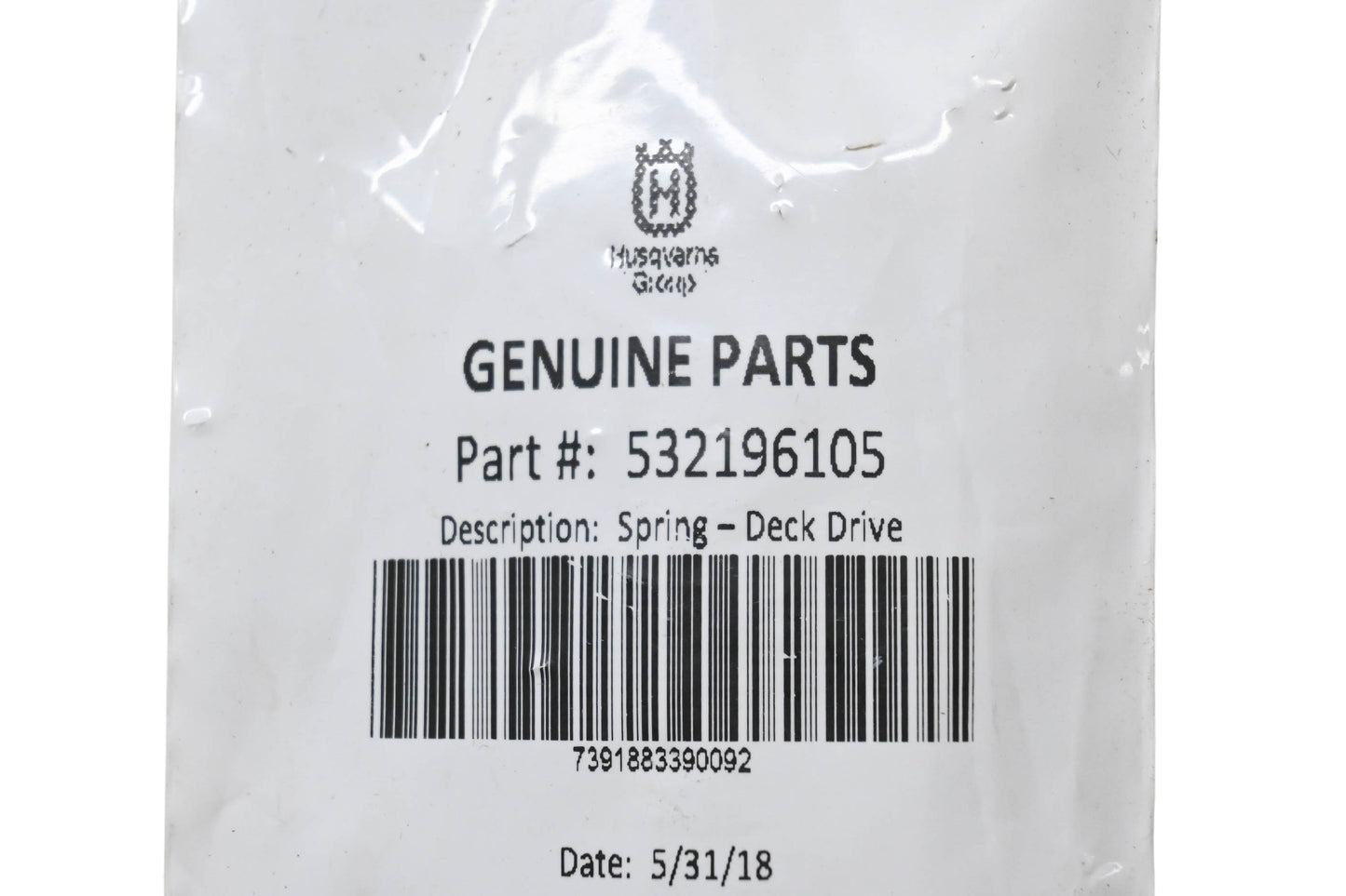 New OEM Husqvarna 532196105 Deck Drive Spring NOS