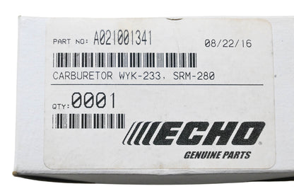 New OEM Echo A021001341, WYK-233, SRM-280 Carburetor NOS