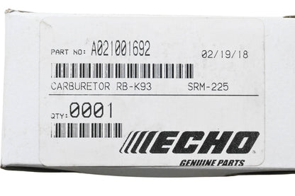 New OEM Echo A021001692, RB-K93 Carburetor NOS